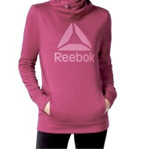 Reebok pinkish purple logo hoodie size medium